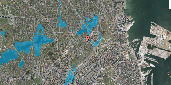 Oversvømmelsesrisiko fra vandløb på Emdrup Vænge 66, 2100 København Ø