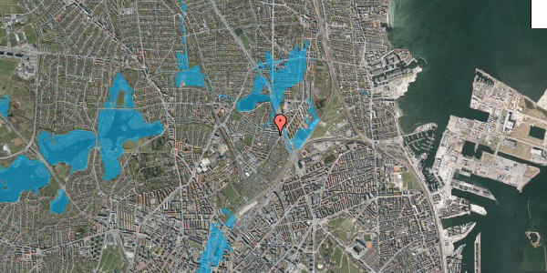 Oversvømmelsesrisiko fra vandløb på Emdrup Vænge 71, 2100 København Ø