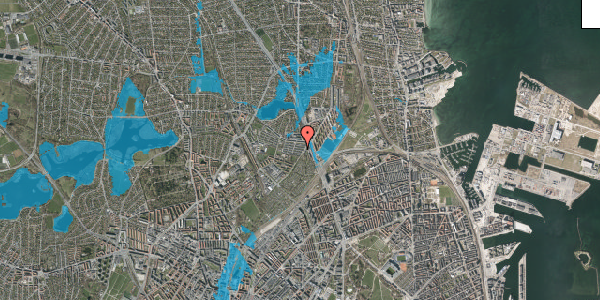 Oversvømmelsesrisiko fra vandløb på Emdrup Vænge 129, 2100 København Ø