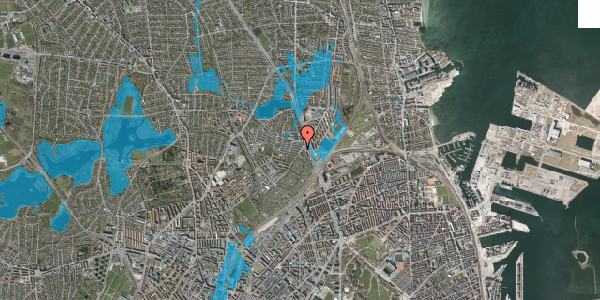 Oversvømmelsesrisiko fra vandløb på Emdrup Vænge 141, 2100 København Ø