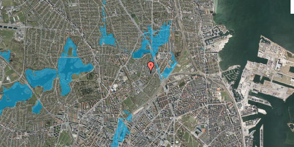 Oversvømmelsesrisiko fra vandløb på Emdrup Vænge 148, 2100 København Ø
