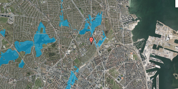 Oversvømmelsesrisiko fra vandløb på Emdrup Vænge 174, 2100 København Ø