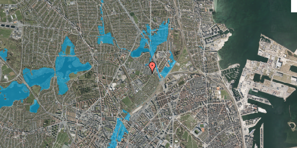 Oversvømmelsesrisiko fra vandløb på Emdrup Vænge 185, 2100 København Ø