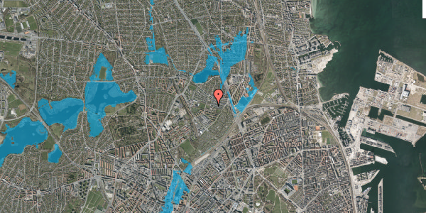 Oversvømmelsesrisiko fra vandløb på Emdrup Vænge 194, 2100 København Ø