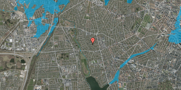 Oversvømmelsesrisiko fra vandløb på Eriksholmvej 30, 2720 Vanløse