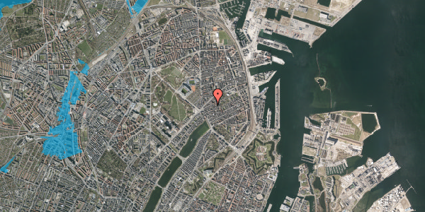 Oversvømmelsesrisiko fra vandløb på Faksegade 7, 4. th, 2100 København Ø