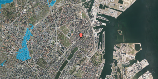 Oversvømmelsesrisiko fra vandløb på Faksegade 20, 3. mf, 2100 København Ø