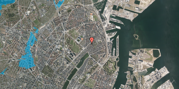 Oversvømmelsesrisiko fra vandløb på Faksegade 22, 5. , 2100 København Ø