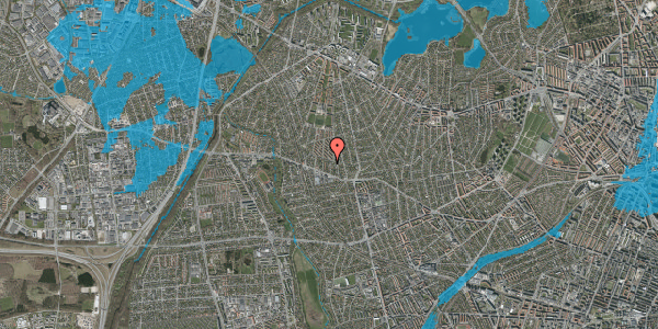 Oversvømmelsesrisiko fra vandløb på Faksingevej 9A, 2700 Brønshøj