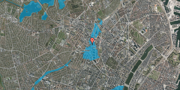 Oversvømmelsesrisiko fra vandløb på Falkevej 7, 1. th, 2400 København NV