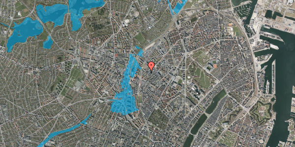 Oversvømmelsesrisiko fra vandløb på Fenrisgade 10, 1. th, 2200 København N