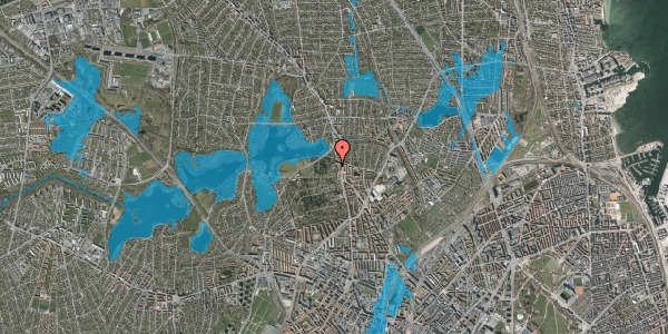 Oversvømmelsesrisiko fra vandløb på Filosofvænget 15, 2. tv, 2400 København NV