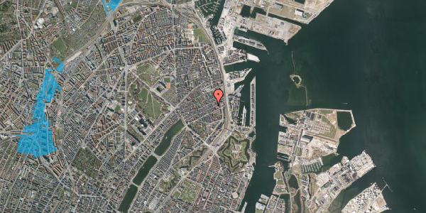 Oversvømmelsesrisiko fra vandløb på Fiskedamsgade 10, 1. tv, 2100 København Ø
