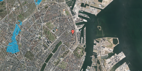 Oversvømmelsesrisiko fra vandløb på Fiskedamsgade 18, 3. tv, 2100 København Ø