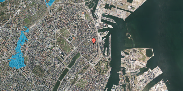Oversvømmelsesrisiko fra vandløb på Fiskedamsgade 23, 2. tv, 2100 København Ø