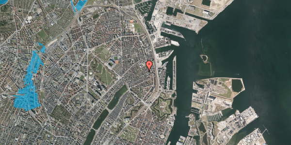 Oversvømmelsesrisiko fra vandløb på Fiskedamsgade 24, 1. tv, 2100 København Ø