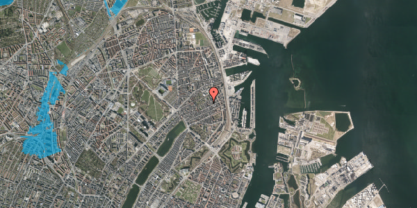 Oversvømmelsesrisiko fra vandløb på Fiskedamsgade 25C, 5. th, 2100 København Ø