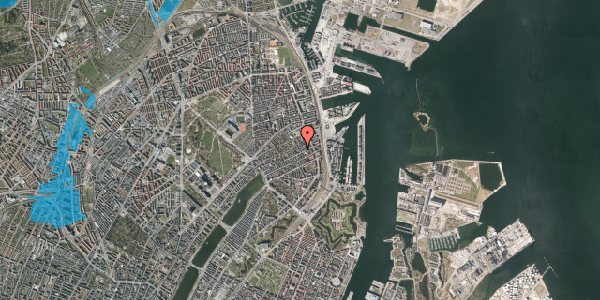 Oversvømmelsesrisiko fra vandløb på Fiskedamsgade 25, st. tv, 2100 København Ø