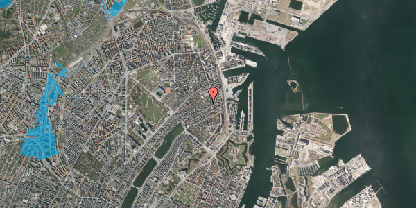 Oversvømmelsesrisiko fra vandløb på Fiskedamsgade 26, 1. th, 2100 København Ø