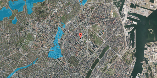 Oversvømmelsesrisiko fra vandløb på Fogedgården 11, 4. th, 2200 København N