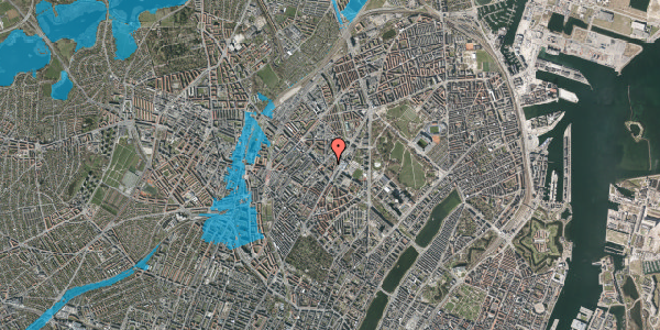 Oversvømmelsesrisiko fra vandløb på Fogedgården 12, 1. tv, 2200 København N