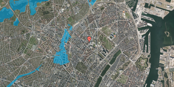 Oversvømmelsesrisiko fra vandløb på Fogedgården 14, 3. tv, 2200 København N