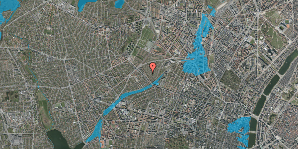 Oversvømmelsesrisiko fra vandløb på Fordresgårdvej 28, 2400 København NV