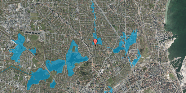 Oversvømmelsesrisiko fra vandløb på C.J. Frandsens Vej 12B, 2400 København NV