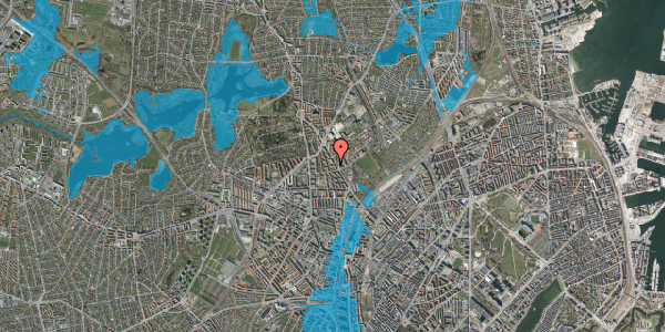 Oversvømmelsesrisiko fra vandløb på Fuglefængervej 3, 2. th, 2400 København NV