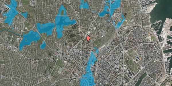 Oversvømmelsesrisiko fra vandløb på Fuglefængervej 11, 3. th, 2400 København NV