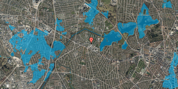 Oversvømmelsesrisiko fra vandløb på Gadelandet 12, 1. 2, 2700 Brønshøj