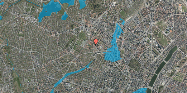 Oversvømmelsesrisiko fra vandløb på Genforeningspladsen 8, st. th, 2400 København NV