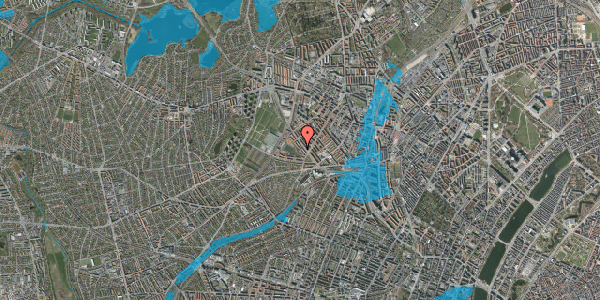 Oversvømmelsesrisiko fra vandløb på Genforeningspladsen 14, 2. tv, 2400 København NV