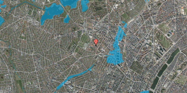 Oversvømmelsesrisiko fra vandløb på Genforeningspladsen 24, 2. th, 2400 København NV