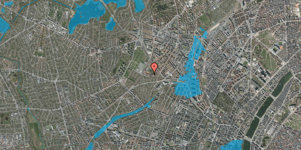 Oversvømmelsesrisiko fra vandløb på Genforeningspladsen 27, st. tv, 2400 København NV
