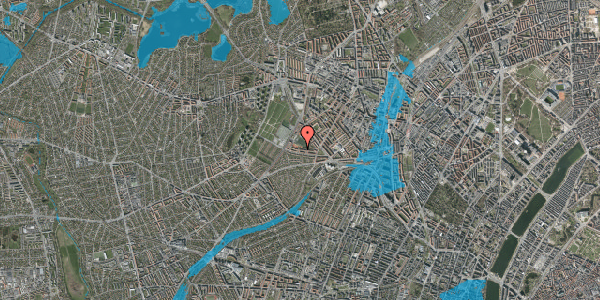 Oversvømmelsesrisiko fra vandløb på Genforeningspladsen 29, 2. th, 2400 København NV