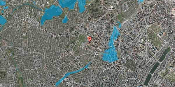 Oversvømmelsesrisiko fra vandløb på Genforeningspladsen 42, st. tv, 2400 København NV