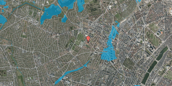 Oversvømmelsesrisiko fra vandløb på Genforeningspladsen 46, 2. th, 2400 København NV