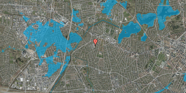 Oversvømmelsesrisiko fra vandløb på Gislingevej 35, 2700 Brønshøj