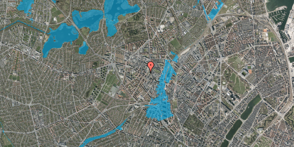Oversvømmelsesrisiko fra vandløb på Glasvej 8A, 3. tv, 2400 København NV