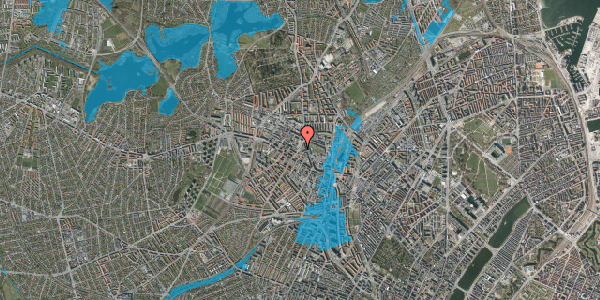 Oversvømmelsesrisiko fra vandløb på Glasvej 20, 3. th, 2400 København NV