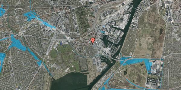 Oversvømmelsesrisiko fra vandløb på Glucksvej 4, 1. tv, 2450 København SV
