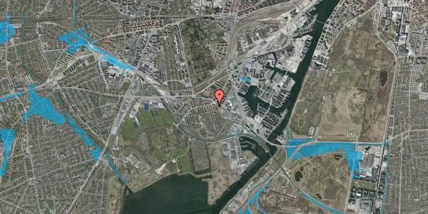 Oversvømmelsesrisiko fra vandløb på Glucksvej 9, 1. tv, 2450 København SV