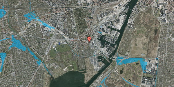 Oversvømmelsesrisiko fra vandløb på Glucksvej 11, 1. th, 2450 København SV