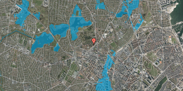 Oversvømmelsesrisiko fra vandløb på Gravervænget 12, 1. th, 2400 København NV