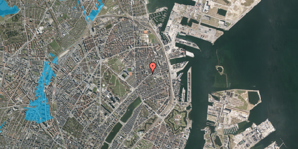 Oversvømmelsesrisiko fra vandløb på Grenågade 1, 5. 8, 2100 København Ø