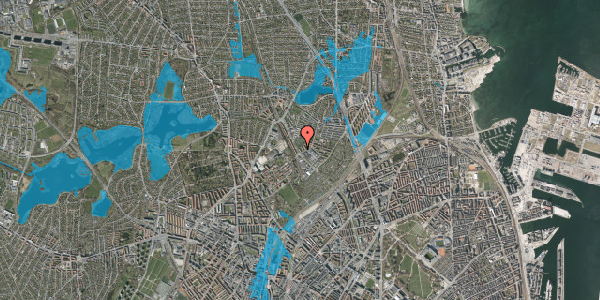 Oversvømmelsesrisiko fra vandløb på Gribskovvej 5, st. tv, 2100 København Ø