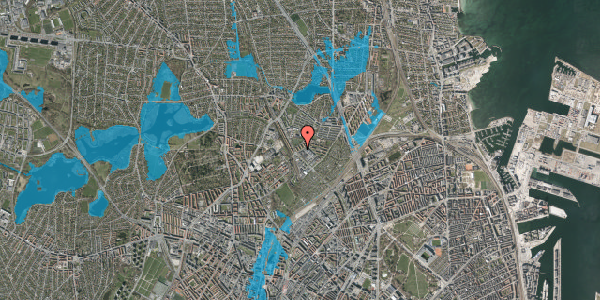 Oversvømmelsesrisiko fra vandløb på Gribskovvej 9, st. tv, 2100 København Ø