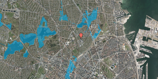 Oversvømmelsesrisiko fra vandløb på Gribskovvej 11, st. th, 2100 København Ø