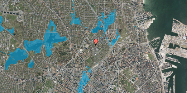Oversvømmelsesrisiko fra vandløb på Gribskovvej 15, 1. th, 2100 København Ø